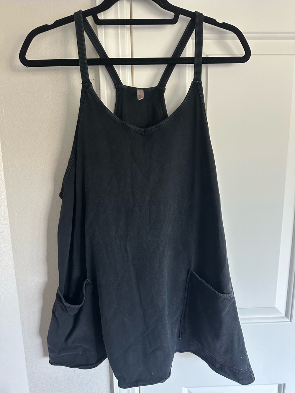 FP Movement by Free People Black Mini Tank Dress with Pockets